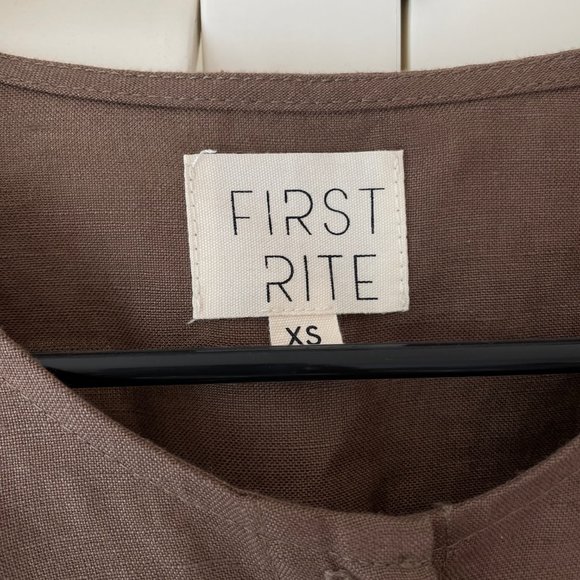 First Rite Button Blouse Color: Cocoa Size: XS - Picture 3 of 3